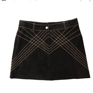 Bebe Genuine Leather Mini Skirt